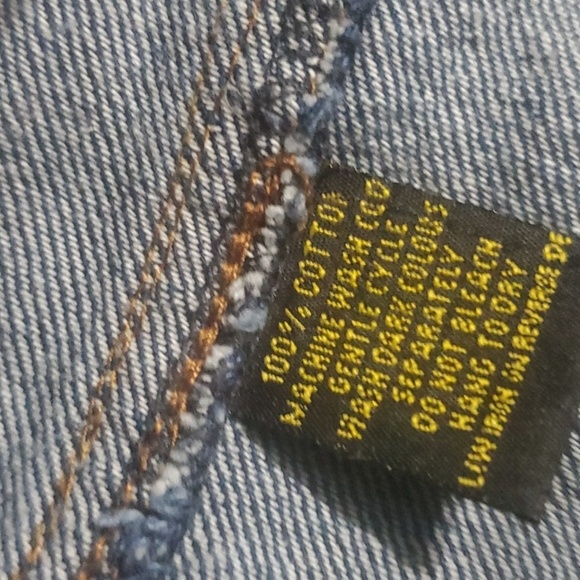 Taxi Jacket Denim Fabric Sleeves Womens Size XL ? X-large ? No Size Tag 20" Ptp - Picture 11 of 16